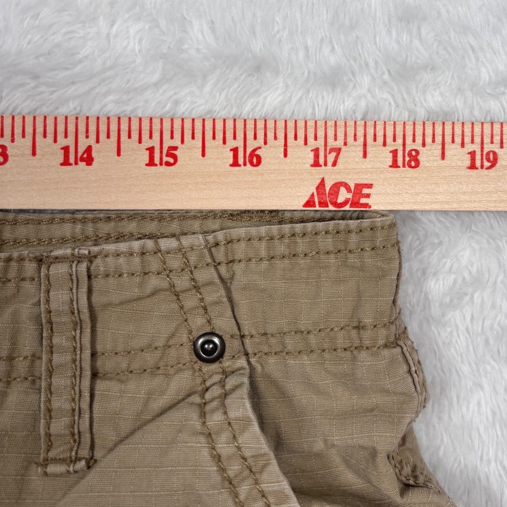 Y2K OP Cargo Shorts Mens 34 Sand Khaki Ripstop Cotton Multi Pocket Street Surf - Picture 9 of 14